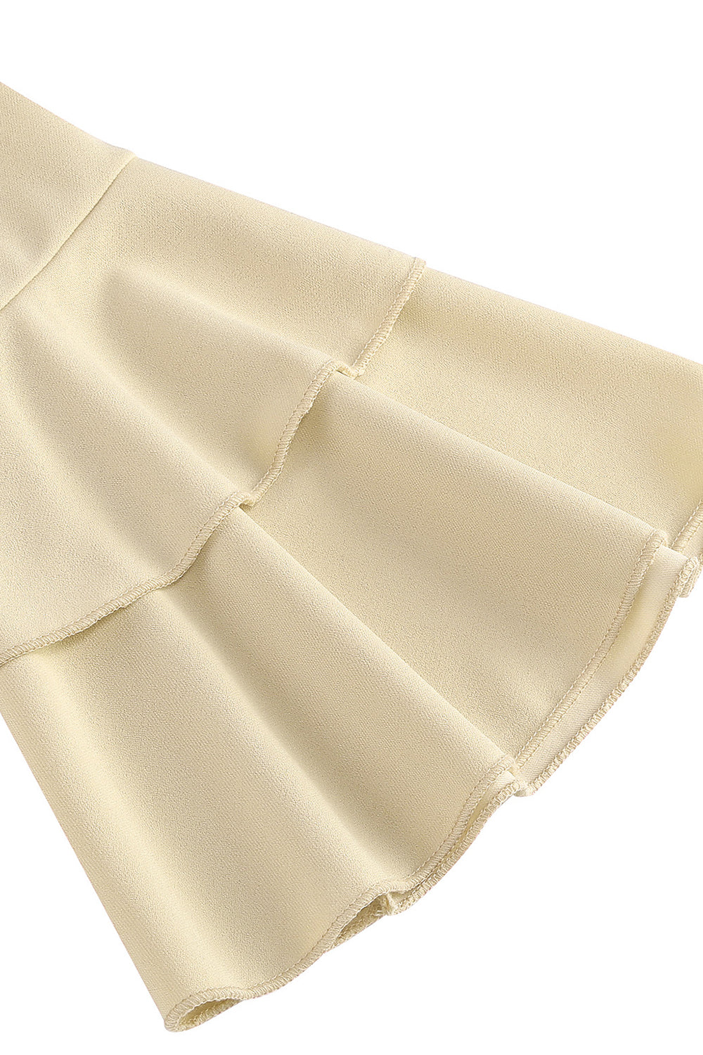 Robe midi abricot style années 50, A-ligne, col en V et demi-manches