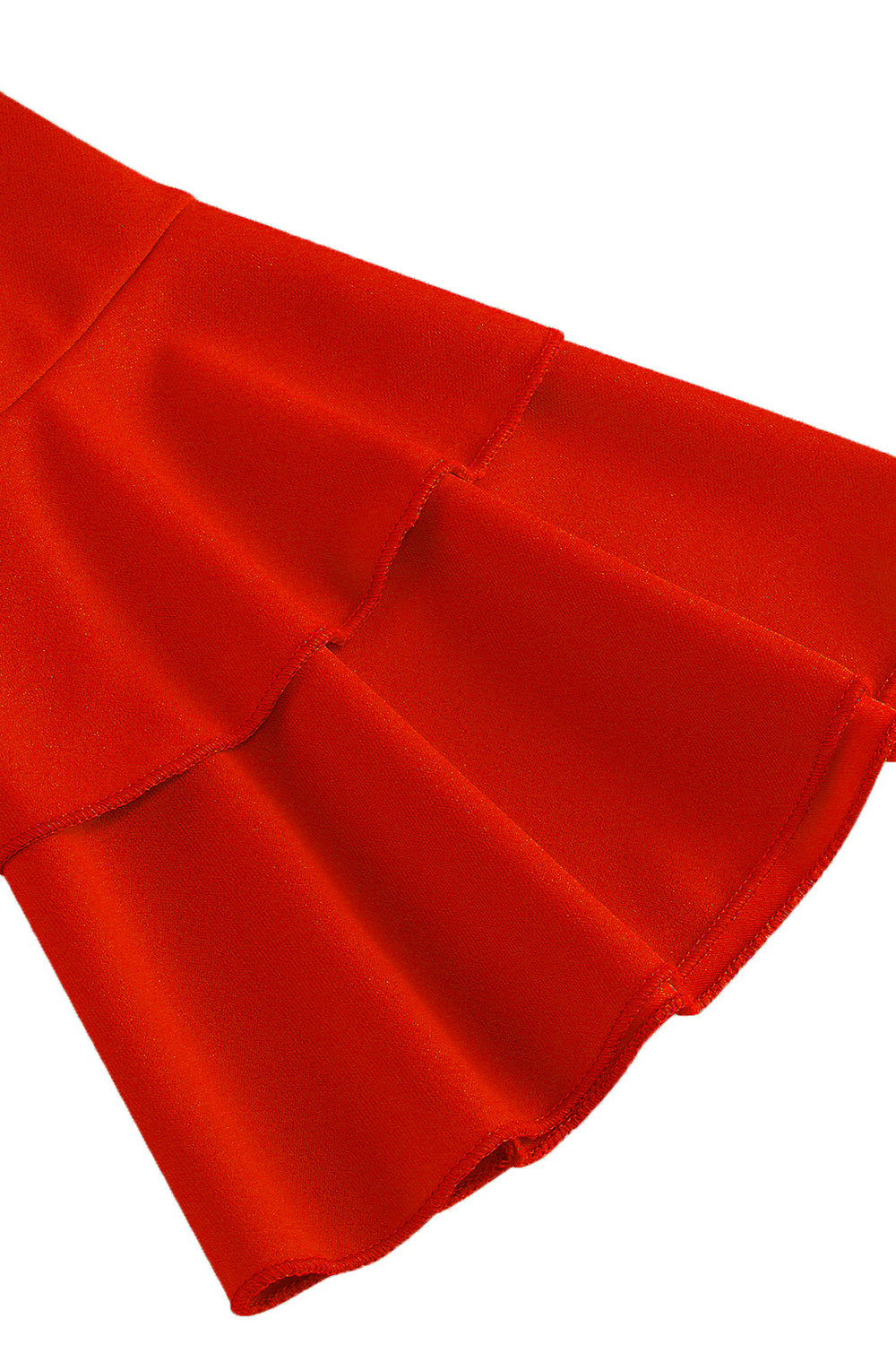 Robe midi abricot style années 50, A-ligne, col en V et demi-manches