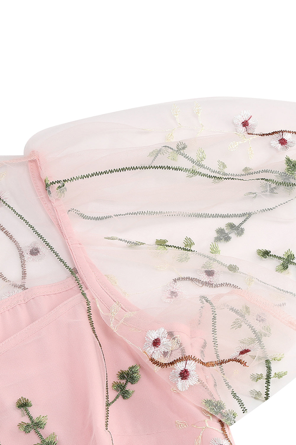 Robe abricot en tulle imprimé, A-ligne à manches courtes style années 50